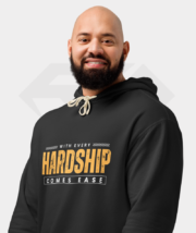 After Hardship Is Ease Black Cotton Fleece Hoodie