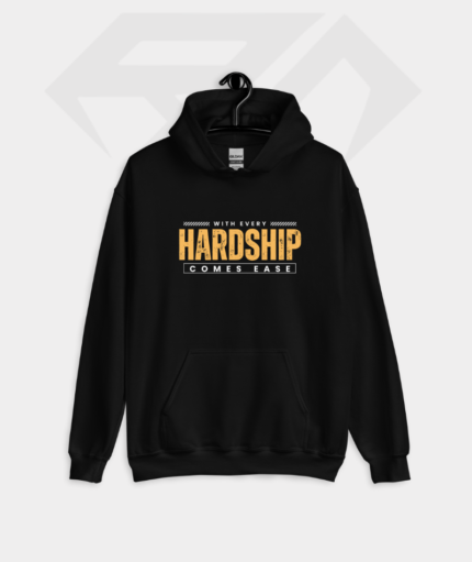 After Hardship Is Ease Black Cotton Fleece Hoodie