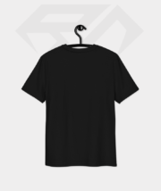 Black Color Half Sleeves T-Shirt Back