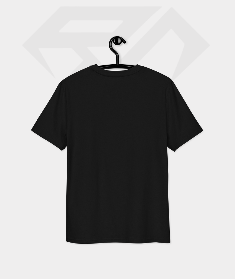 Black Color Half Sleeves T-Shirt Back