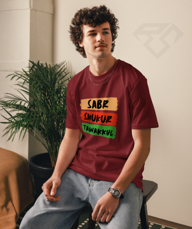 Sabr Shukur Tawakkul Premium Cotton Half Sleeve T-Shirt